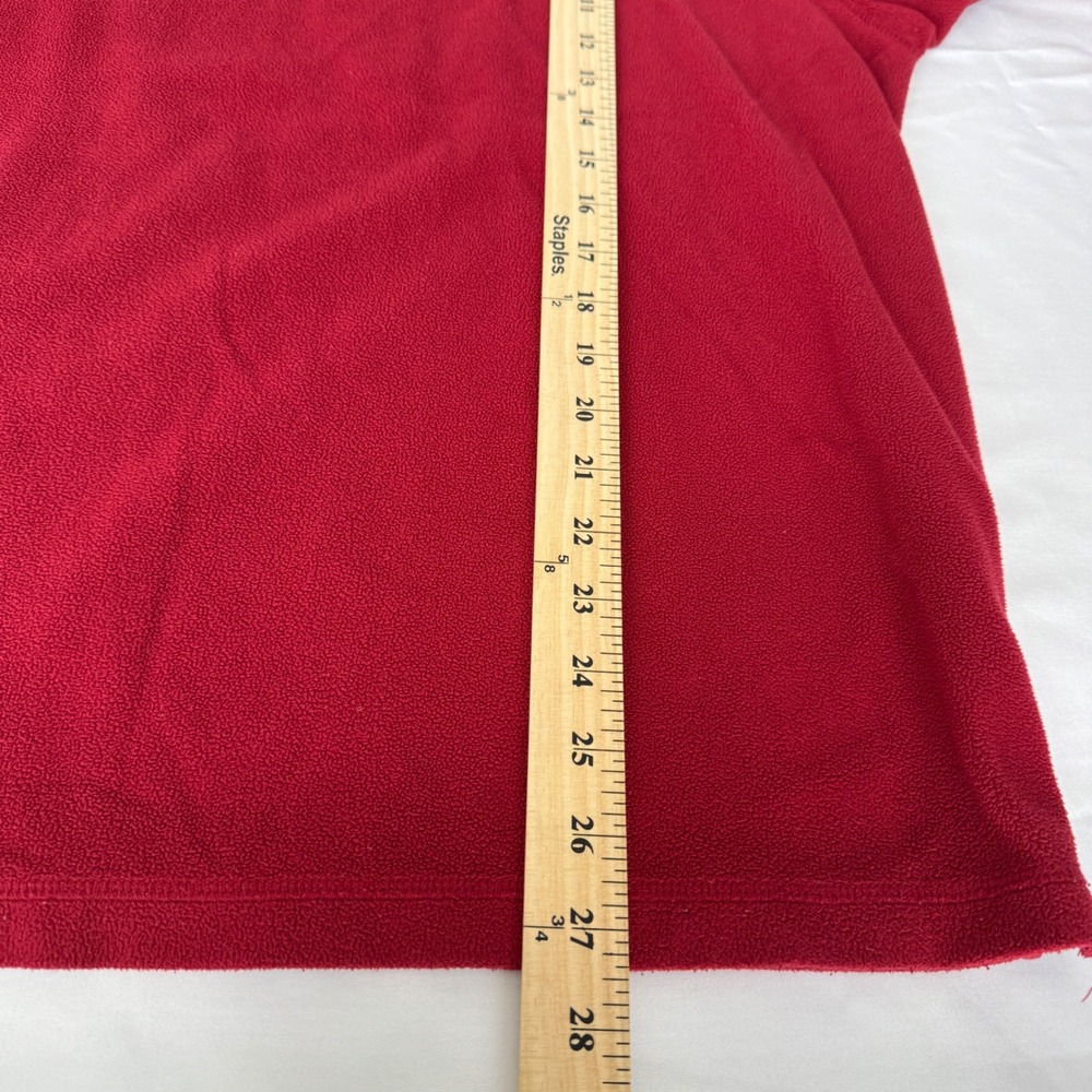 LL Bean Mens XXL Red Fleece Pullover Crew Neck Zip Chest Pocket OHJX9 - Picture 7 of 9